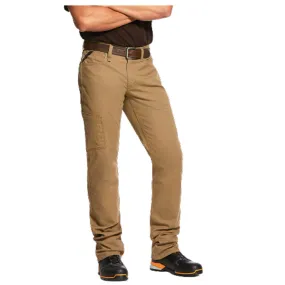 10030239 Ariat Mens Khaki Rebar M4 DuraStretch Made Tough Stackable Straight Leg Pant