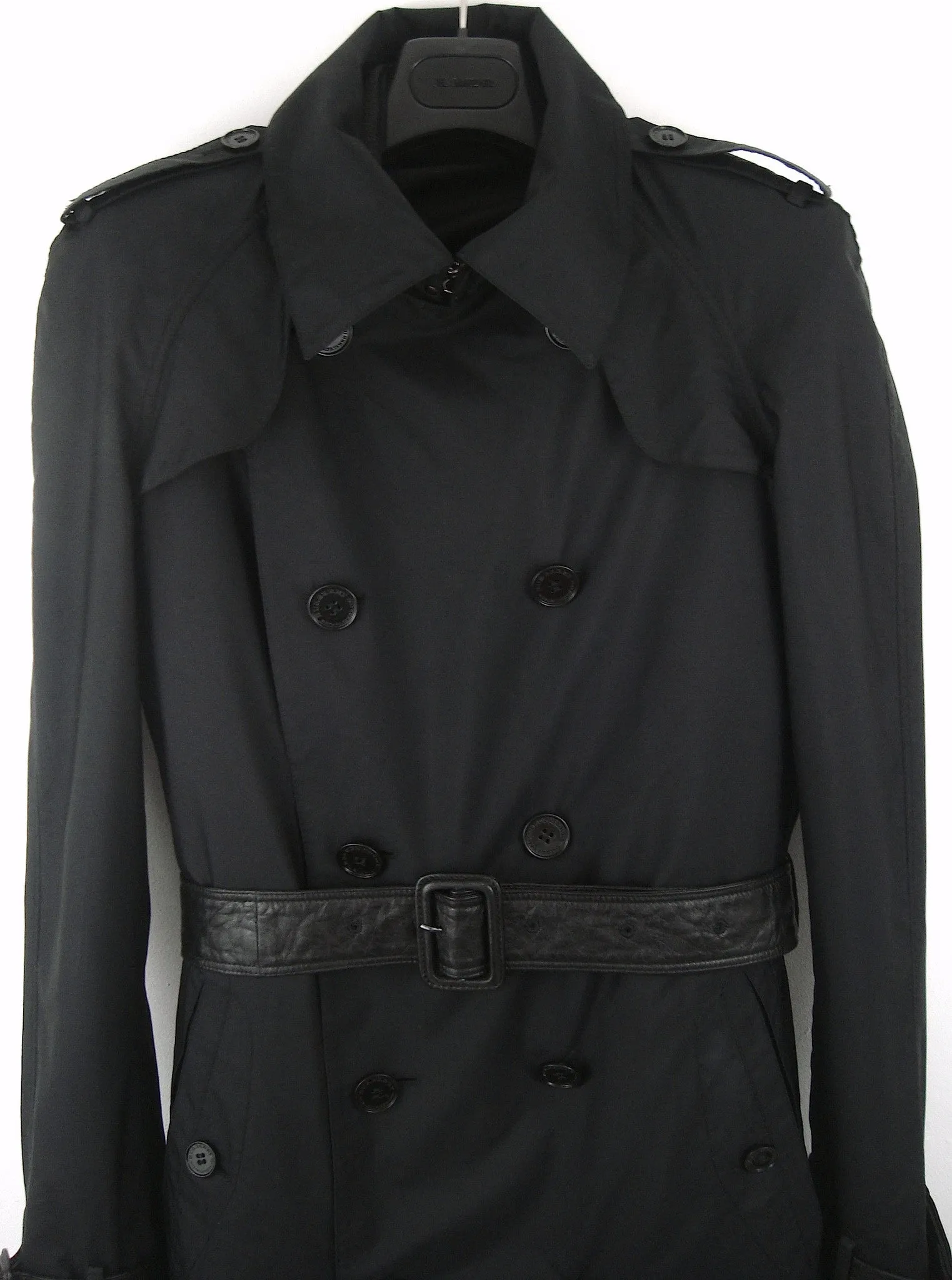 2008 Silk Gabardine Trench Coat with Leather details