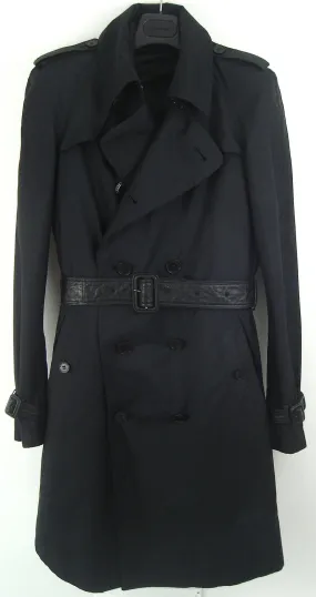 2008 Silk Gabardine Trench Coat with Leather details