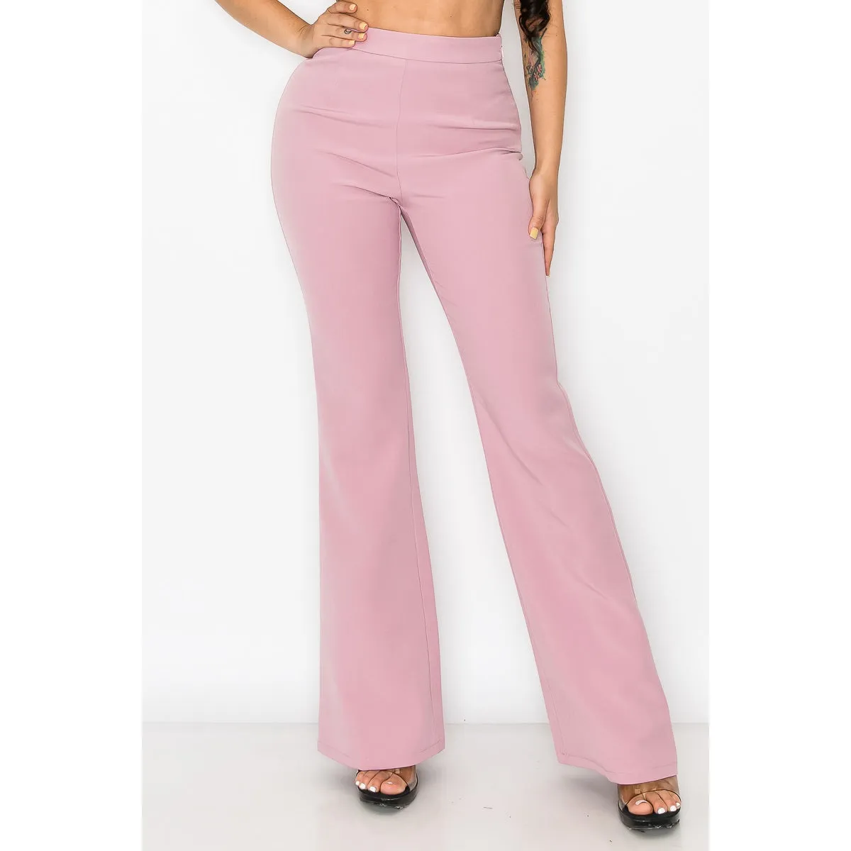 3-Piece Blush Pearl Trim Pantsuit