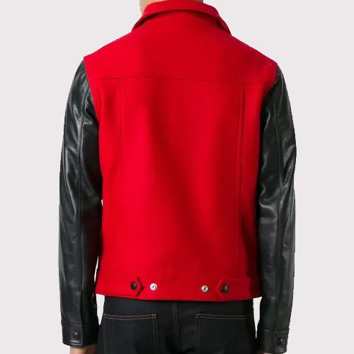 Ami Alexandre Leather Flight Bomber Jacket