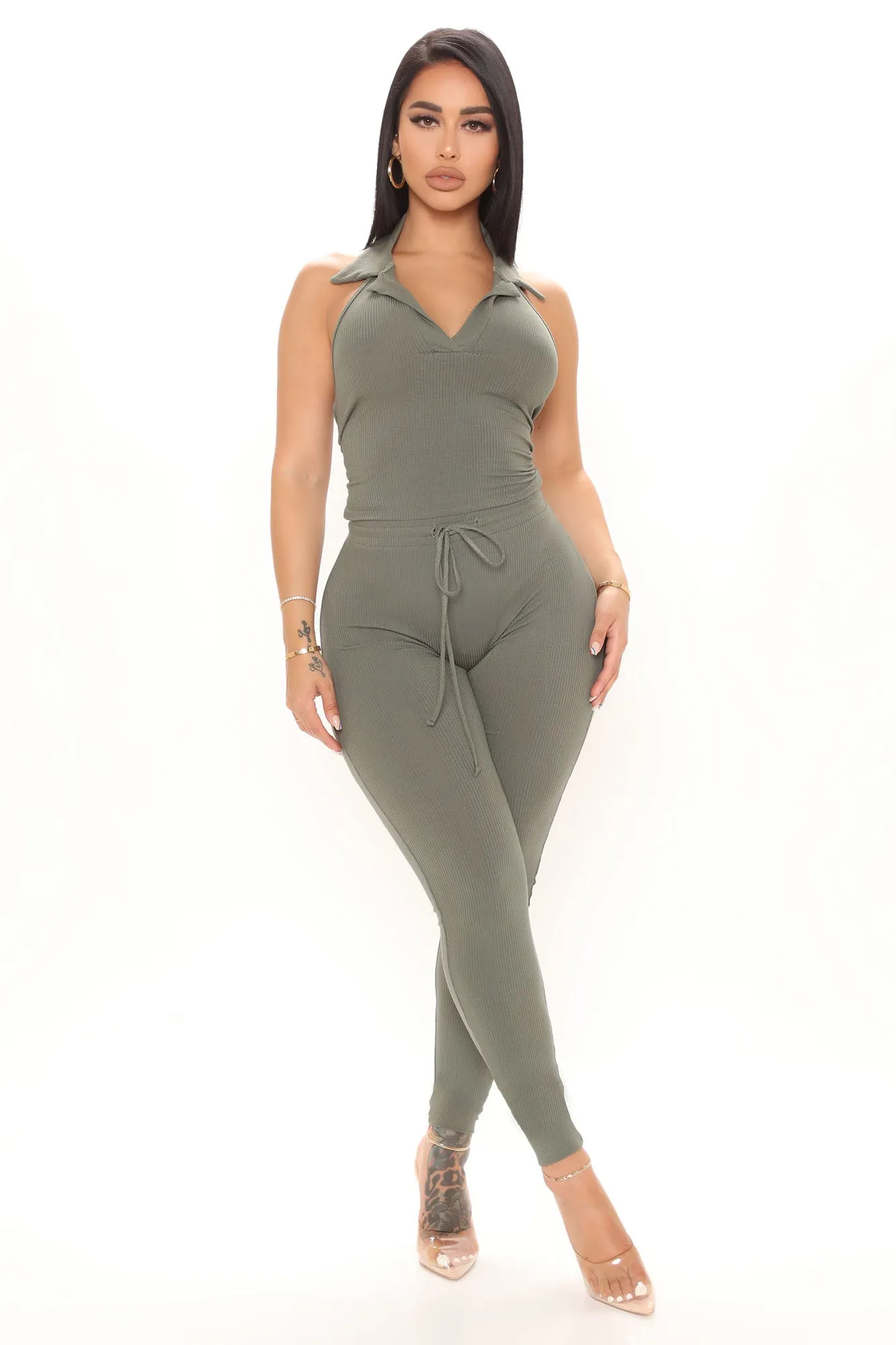 Another Casual Night Jumpsuit - Olive