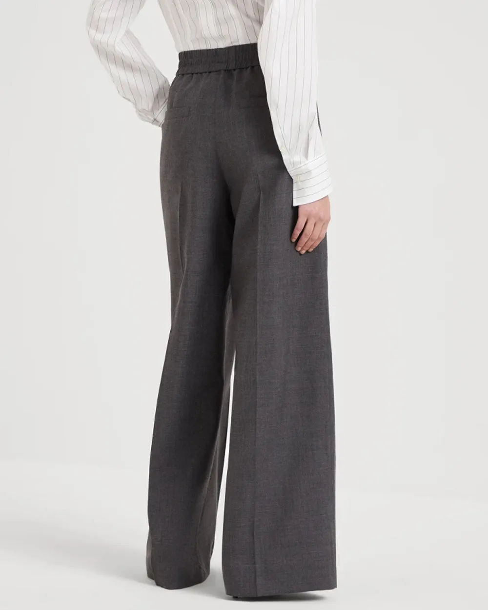 Anthracite Wool Pleated Pant