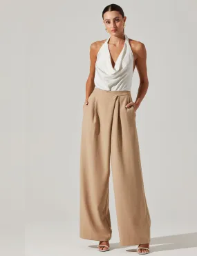 Aryn Jumpsuit, Khaki/White