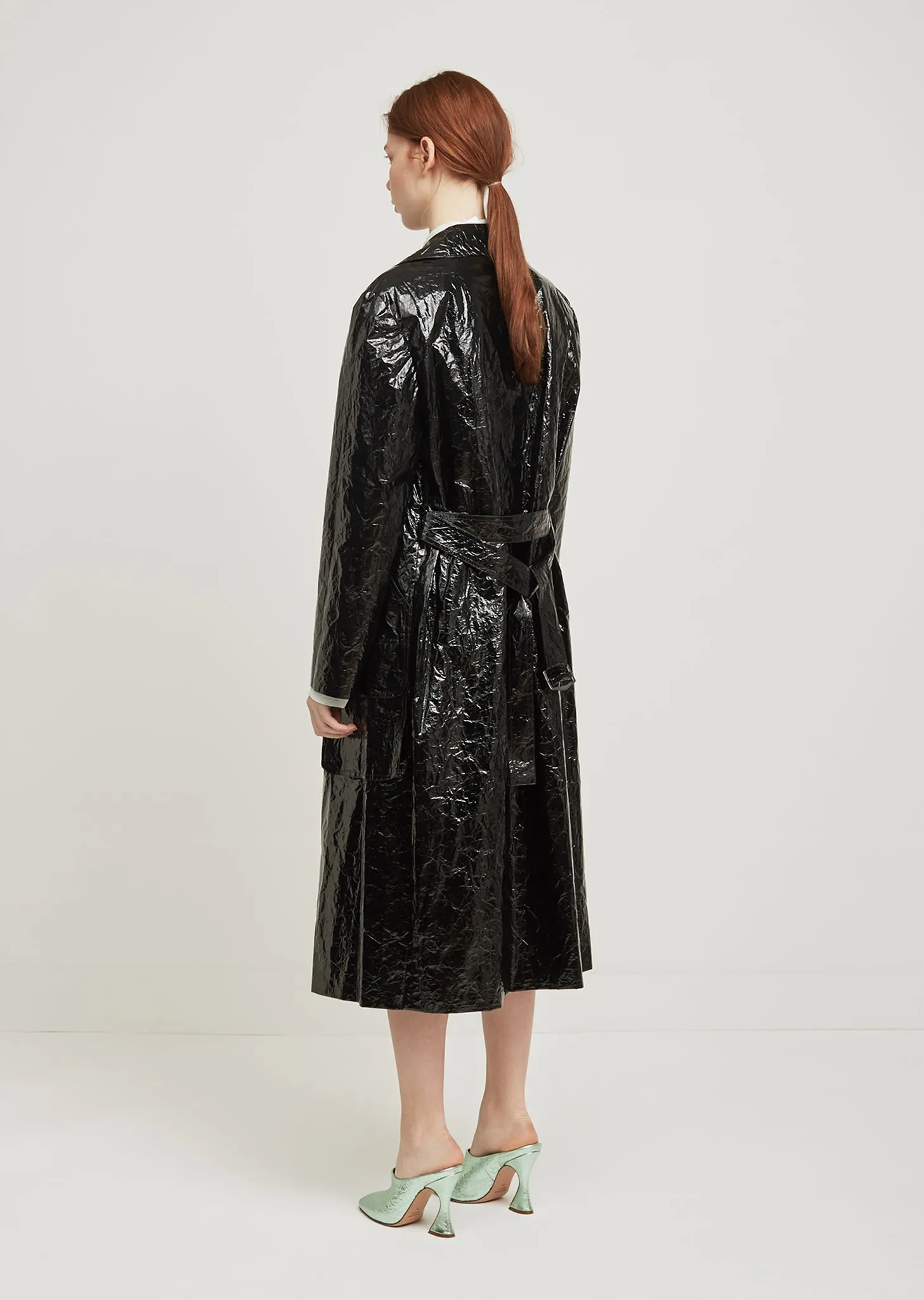 Bessie Lacquered Trench Coat