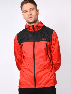 Bourdon Packaway Windbreaker Jacket In Firebrick Red - Tokyo Laundry