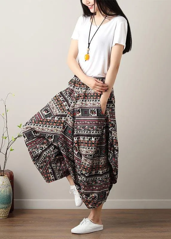 Chic Pockets Wide Leg Cotton Linen Pants Summer