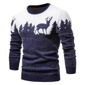 Christmas deer Knit Cashmere sweater for men