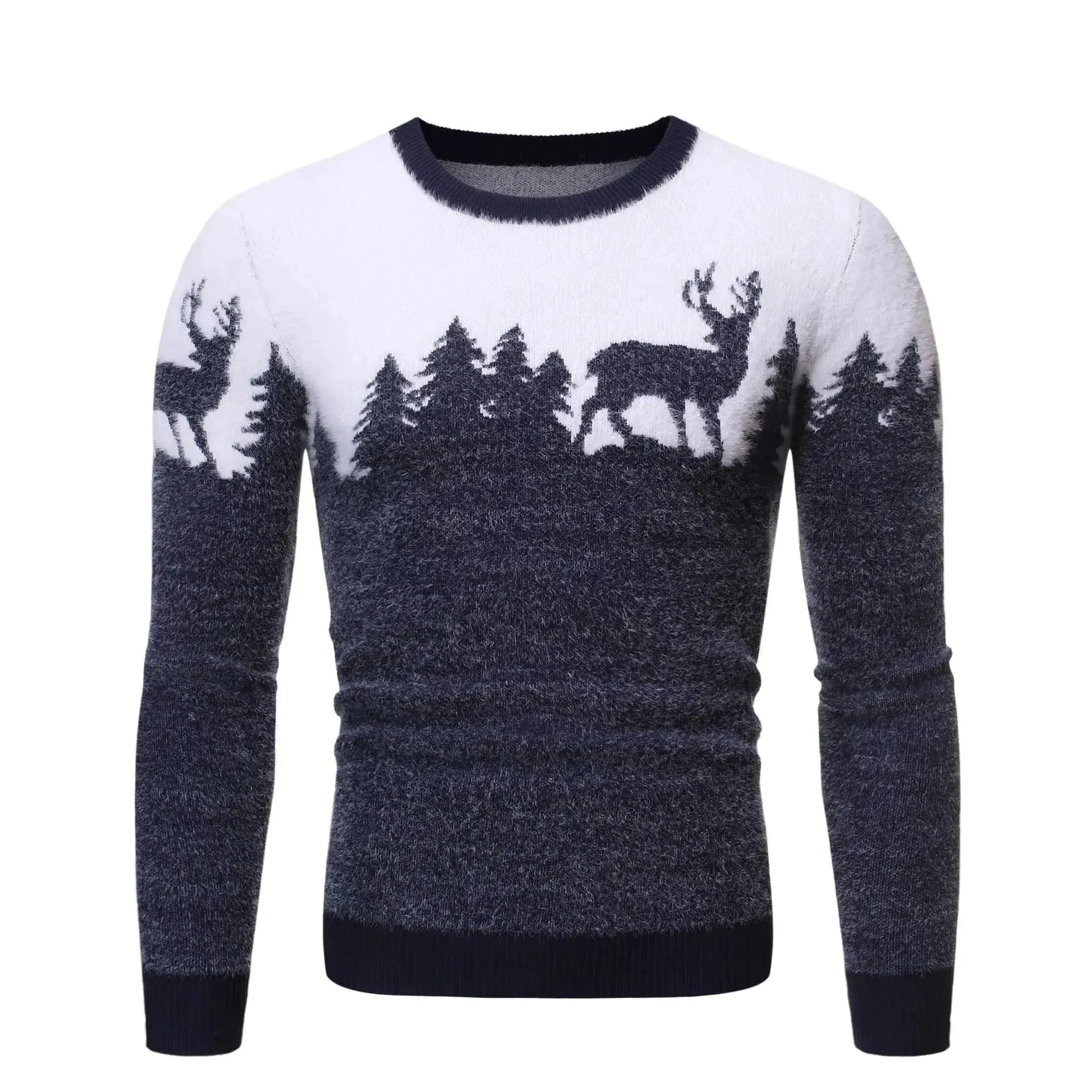 Christmas deer Knit Cashmere sweater for men