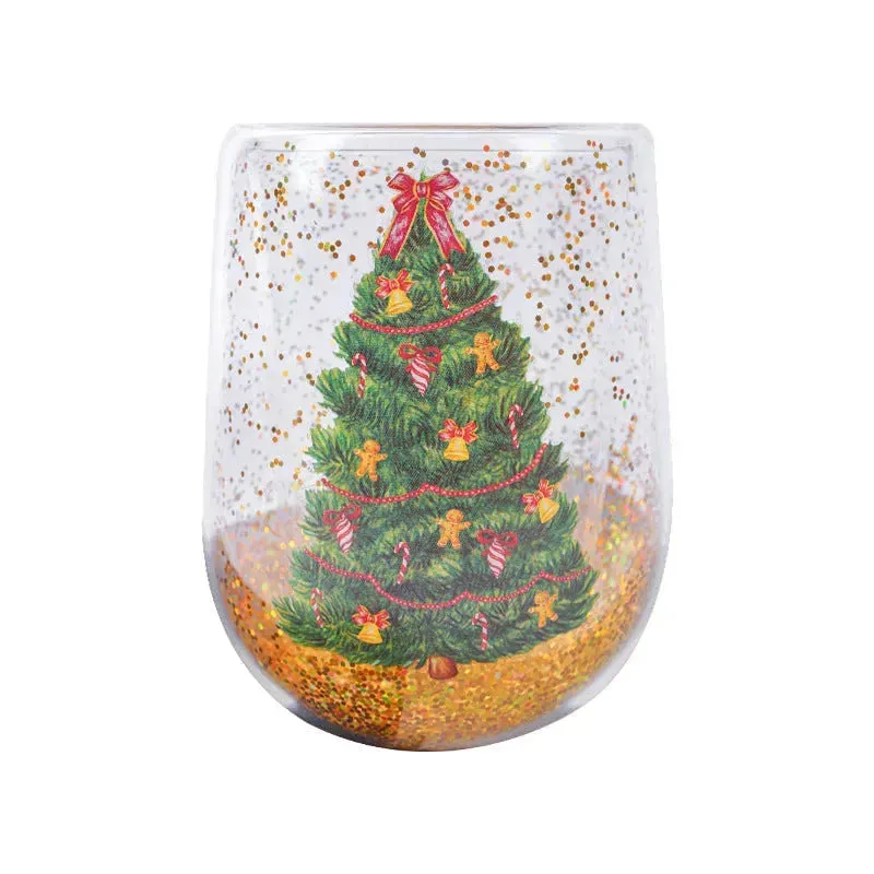 Christmas Tree Cups Heat Resistant Double Layer Household Cartoon Tumbler  Gift Idea