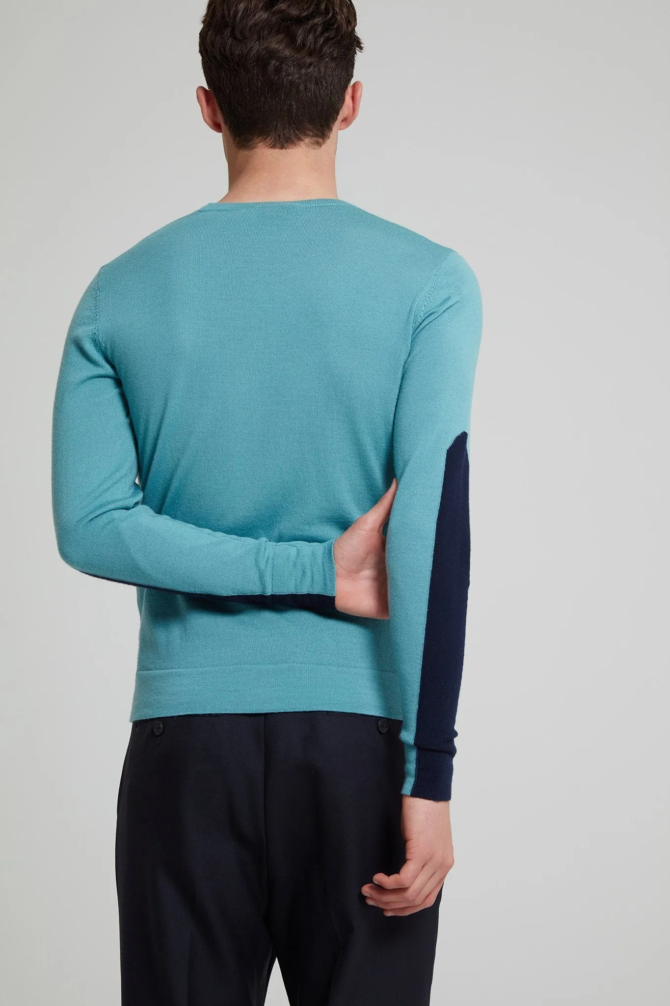 Colour Block Merino Wool Sweater