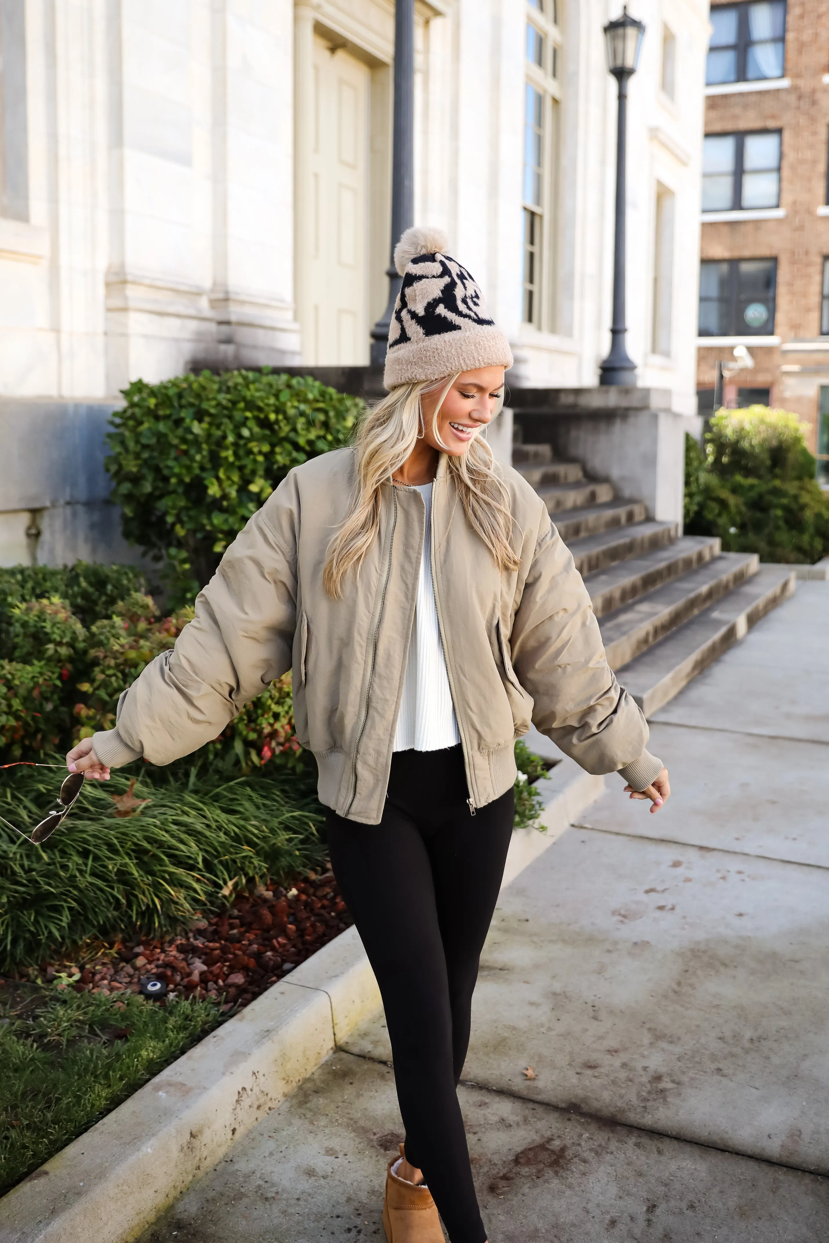 Coziest Forecast Light Olive Bomber Jacket