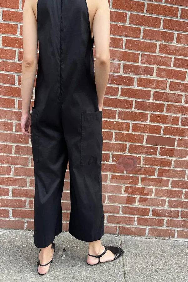 Cropped Halter Jumpsuit in Black (Sold Out)