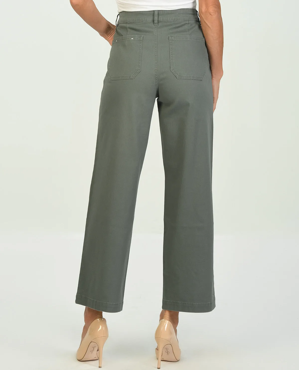 D Jeans Patch Pocket Wide Leg Pant