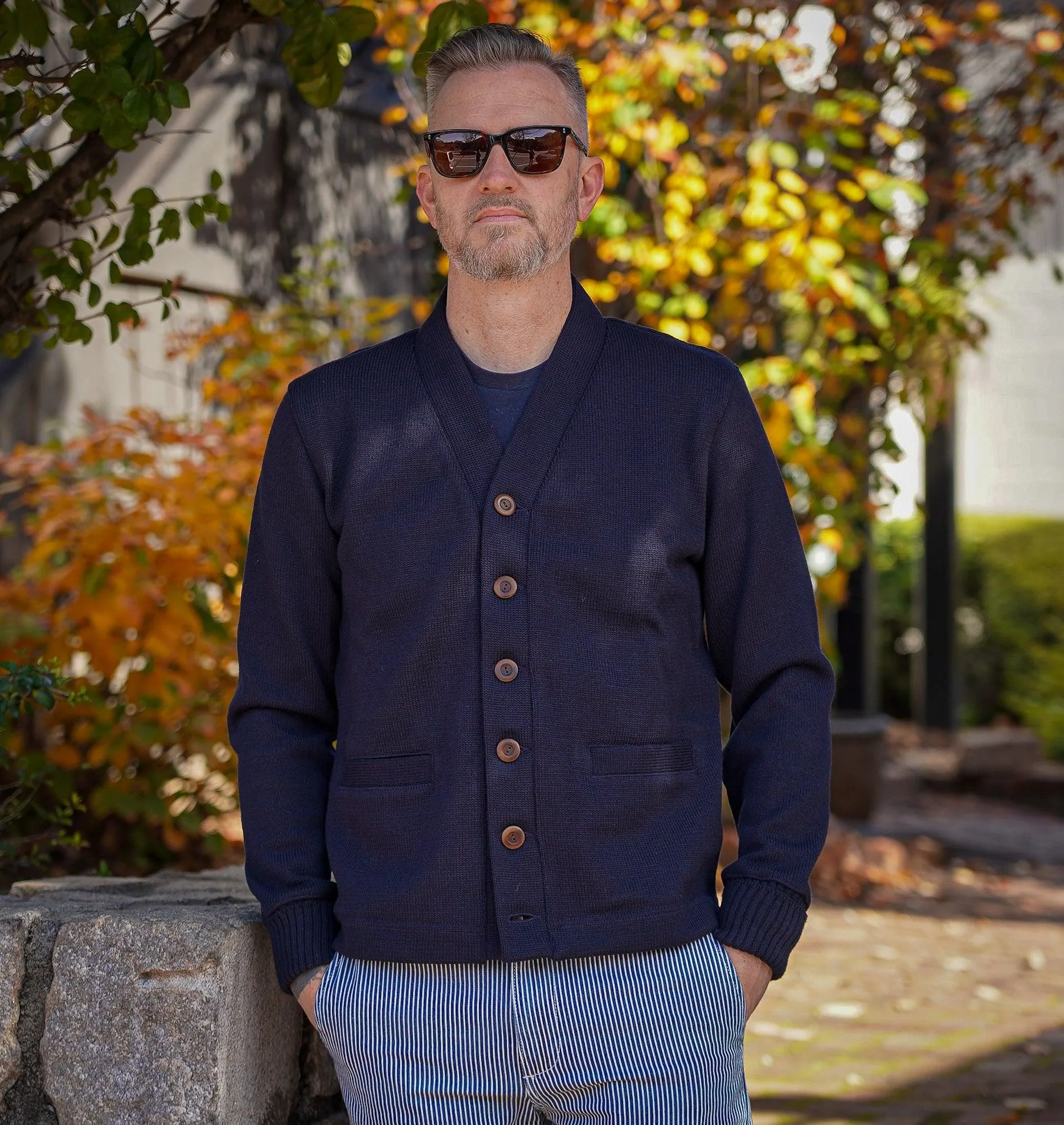 Dehen 1920 Classic Cardigan - Dark Navy