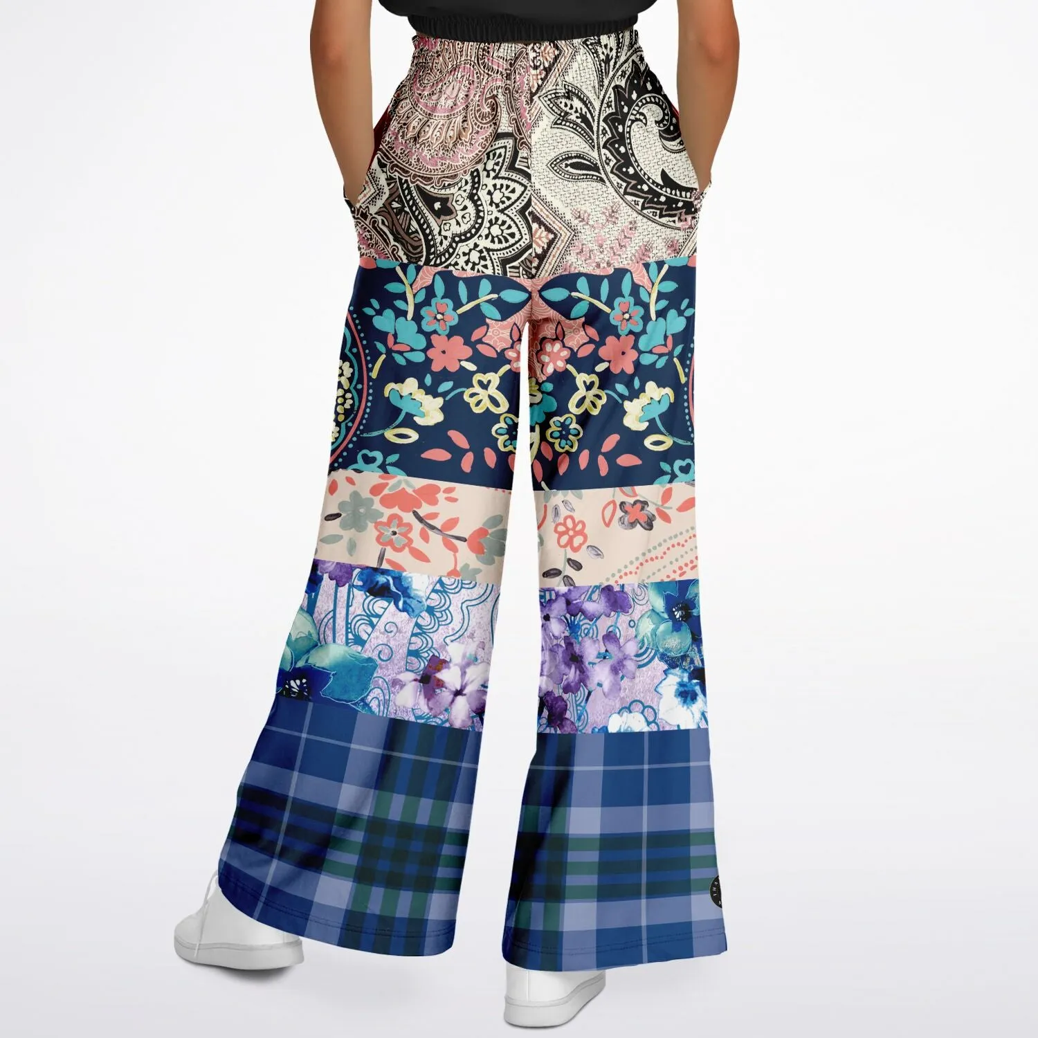 Dolores Park Paisley Plaid Eco-Poly Wide Leg Pants