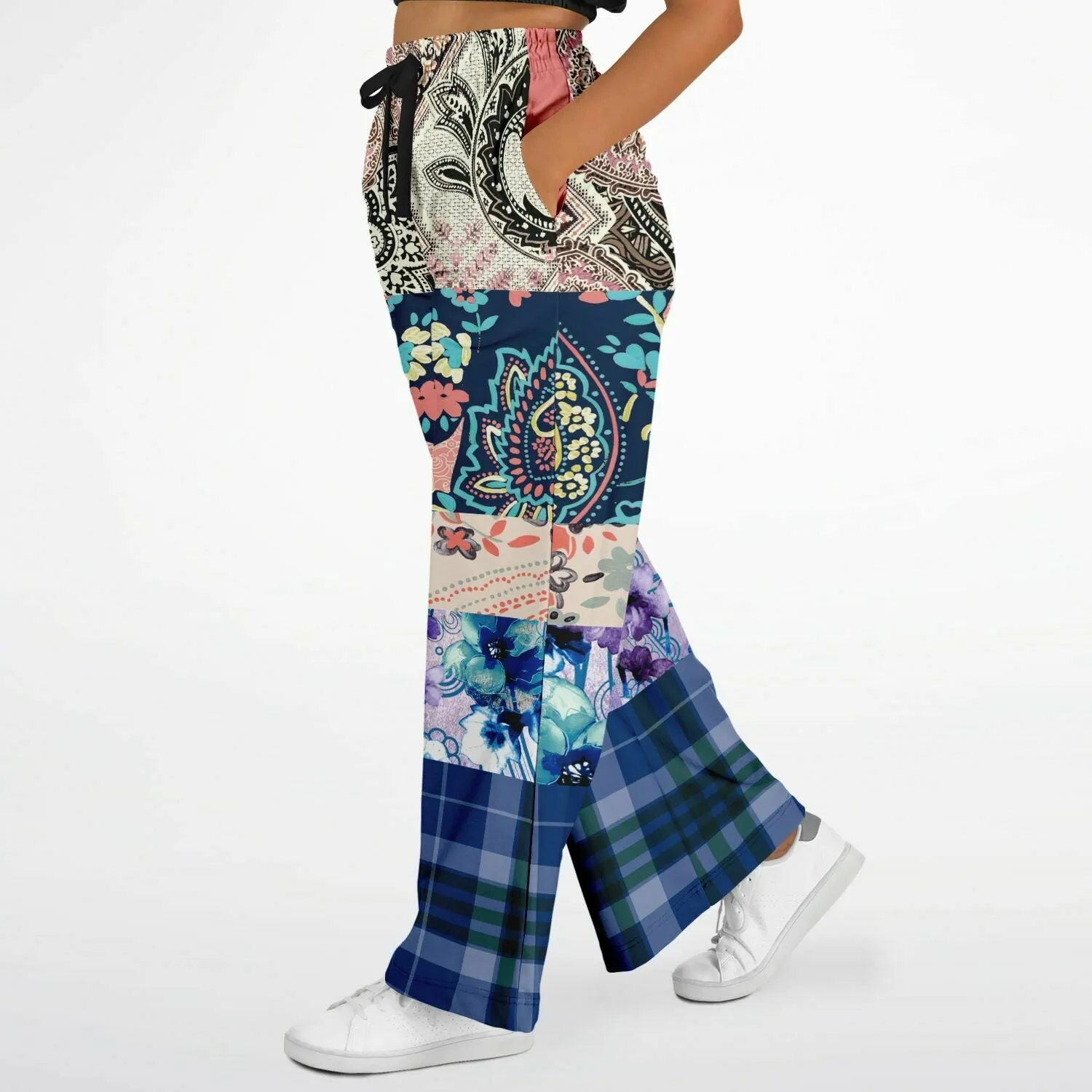 Dolores Park Paisley Plaid Eco-Poly Wide Leg Pants