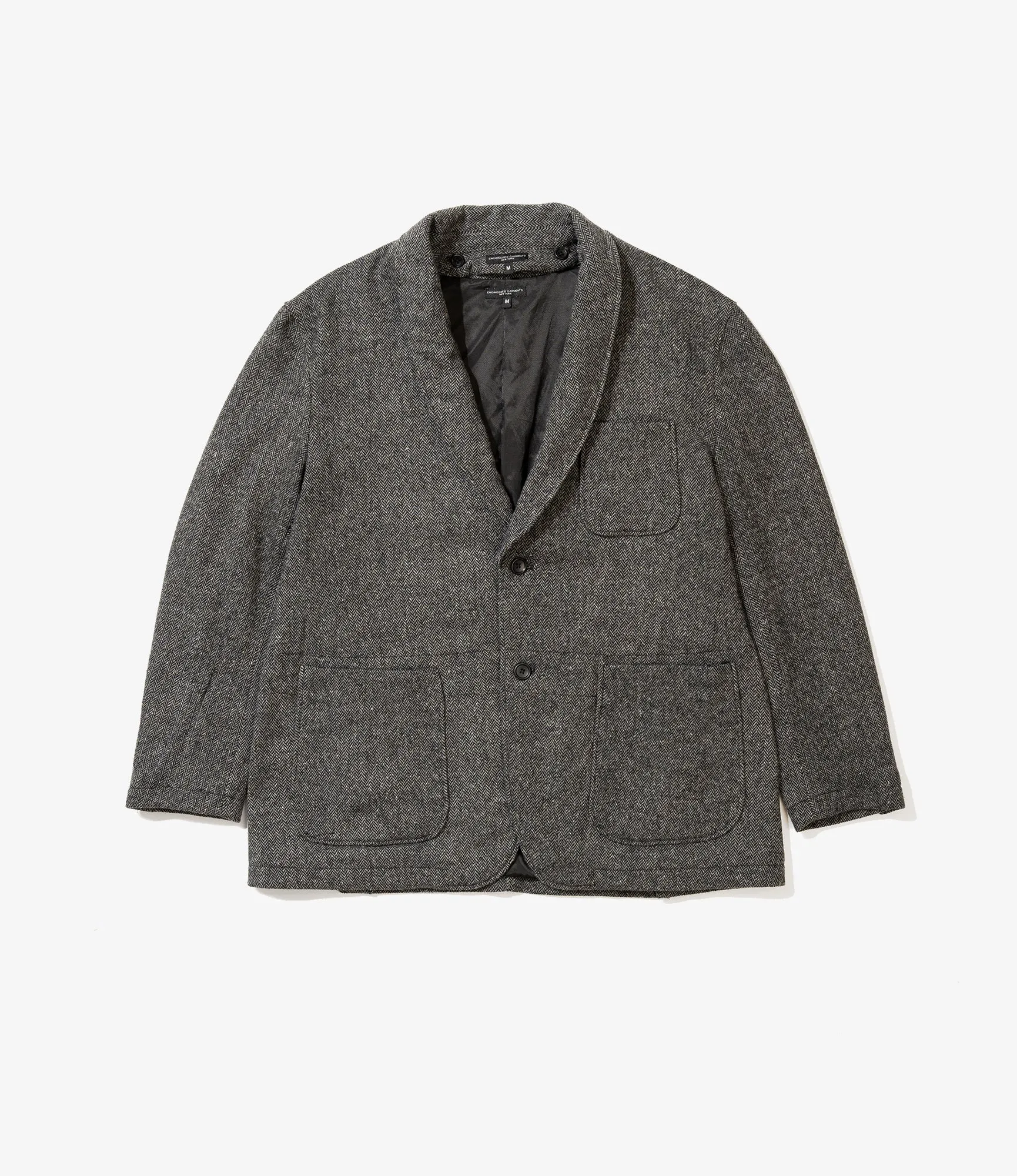 Engineered Garments Trans Jacket - Grey Poly Wool Herringbone