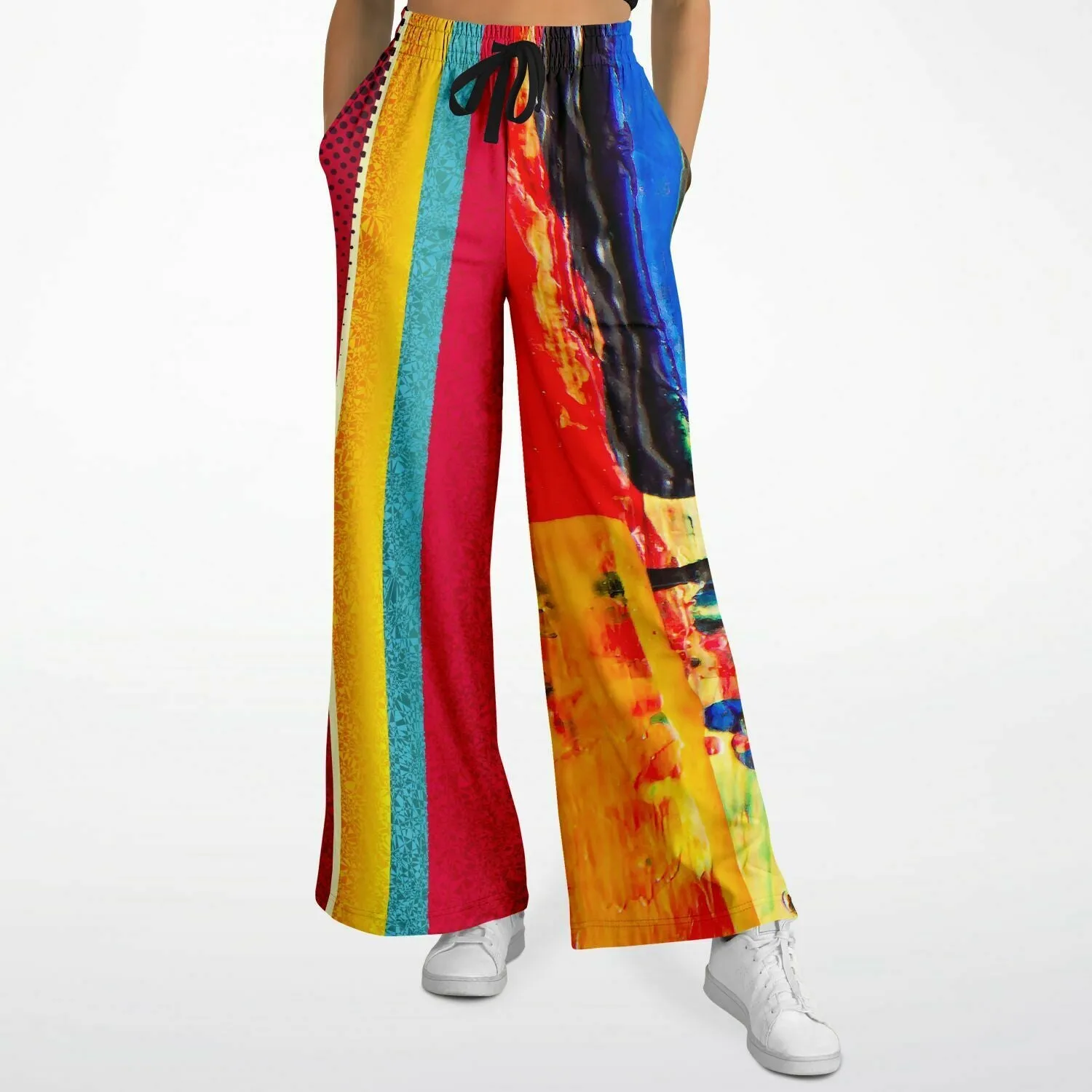 Esplanade Colorblock Striped Eco-Poly Wide Leg Pants