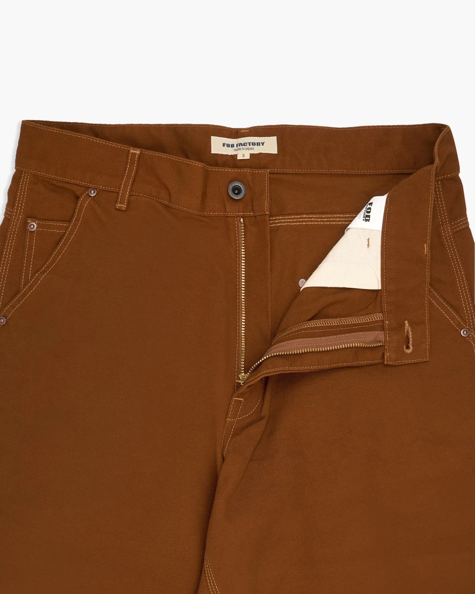 FOB Factory F0530 11oz Cotton Duck Relaxed Fit Work Pants - Brown