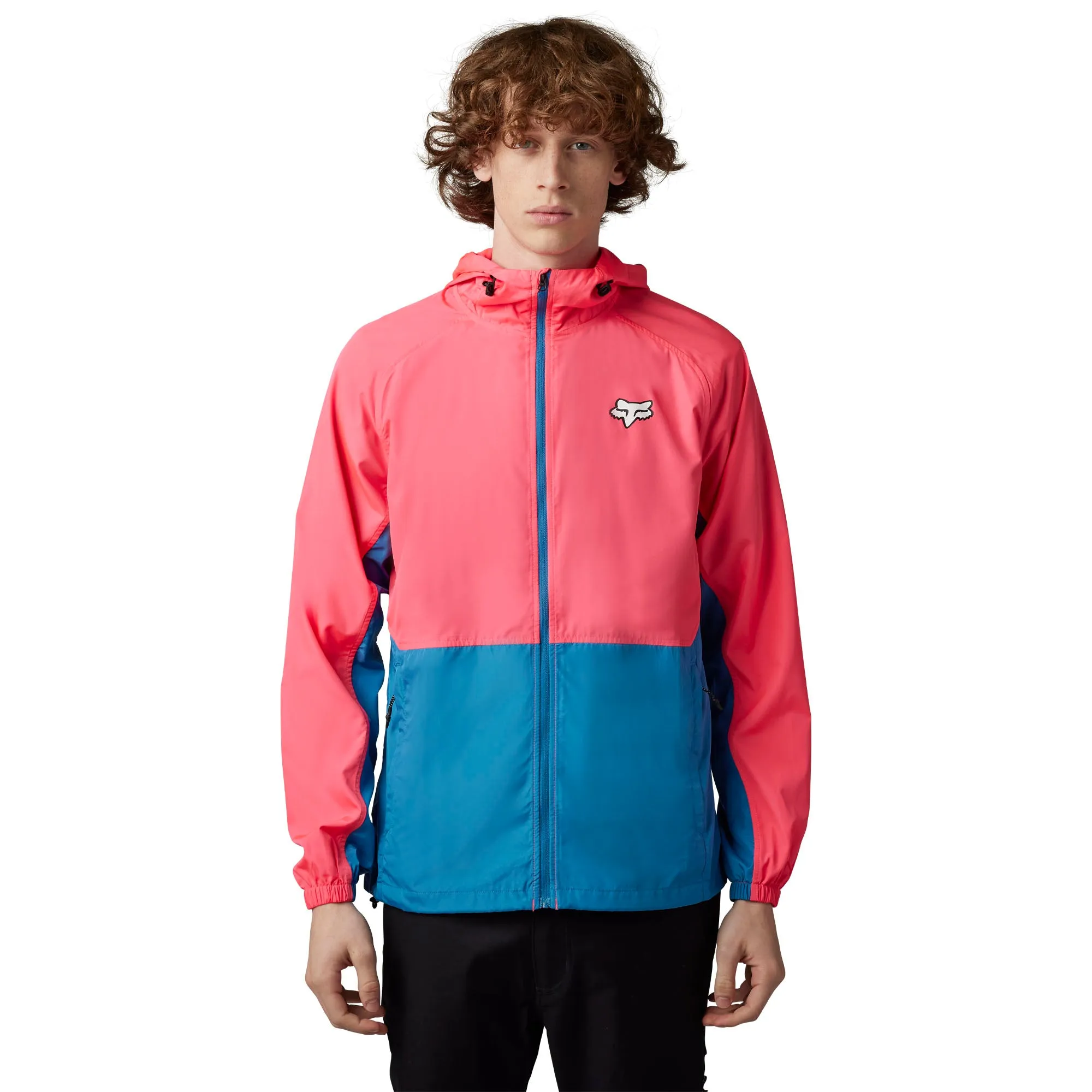 Fox Racing  Mens Title Sponsor Windbreaker Jacket Packable Repels Water Pink