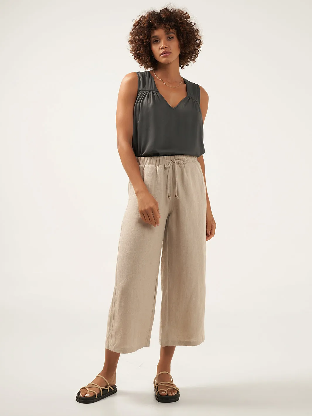 Gaia 7/8 Linen Pants Flax