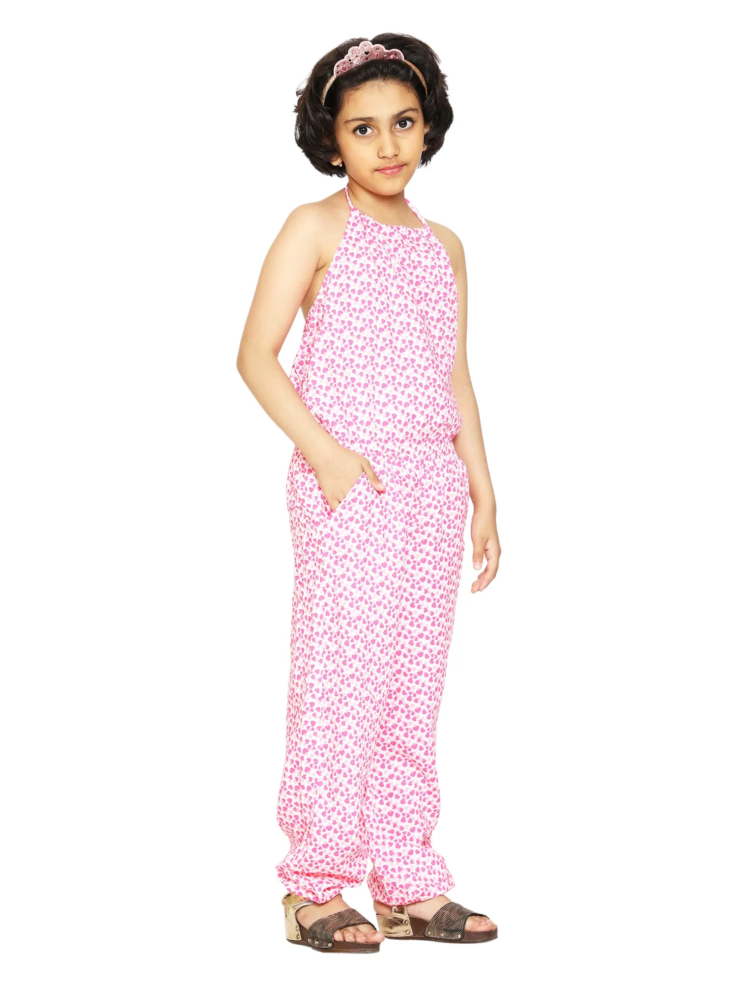 Girls Halter Neck Tie Up Jumpsuit