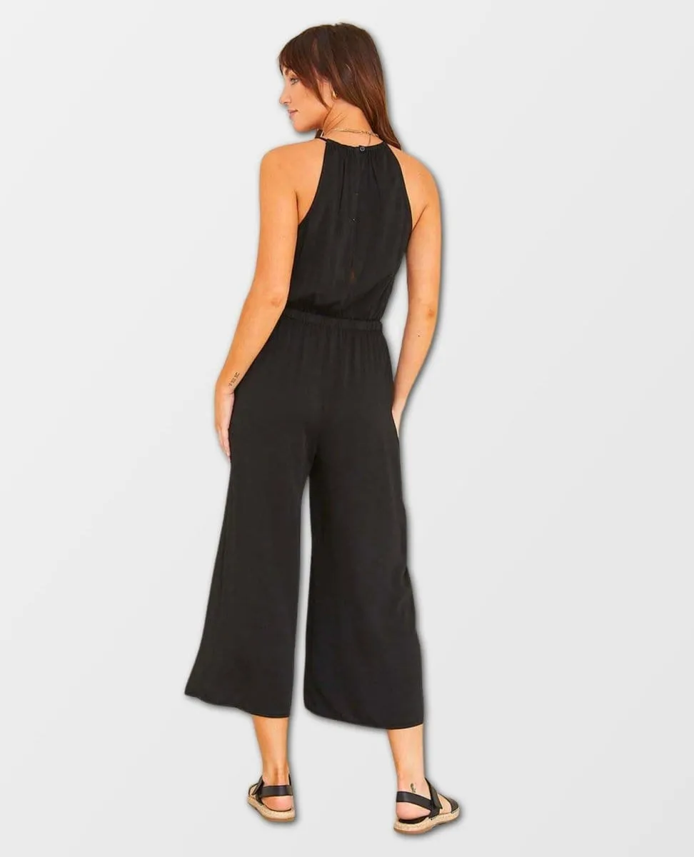 Halter Cutout Jumpsuit Black