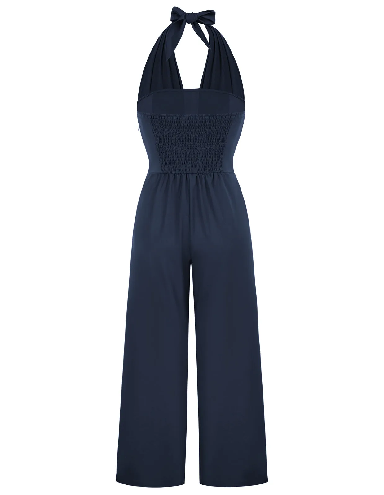 Halter Jumpsuits High Waisted Wide Leg Jumpsuits with Pockets