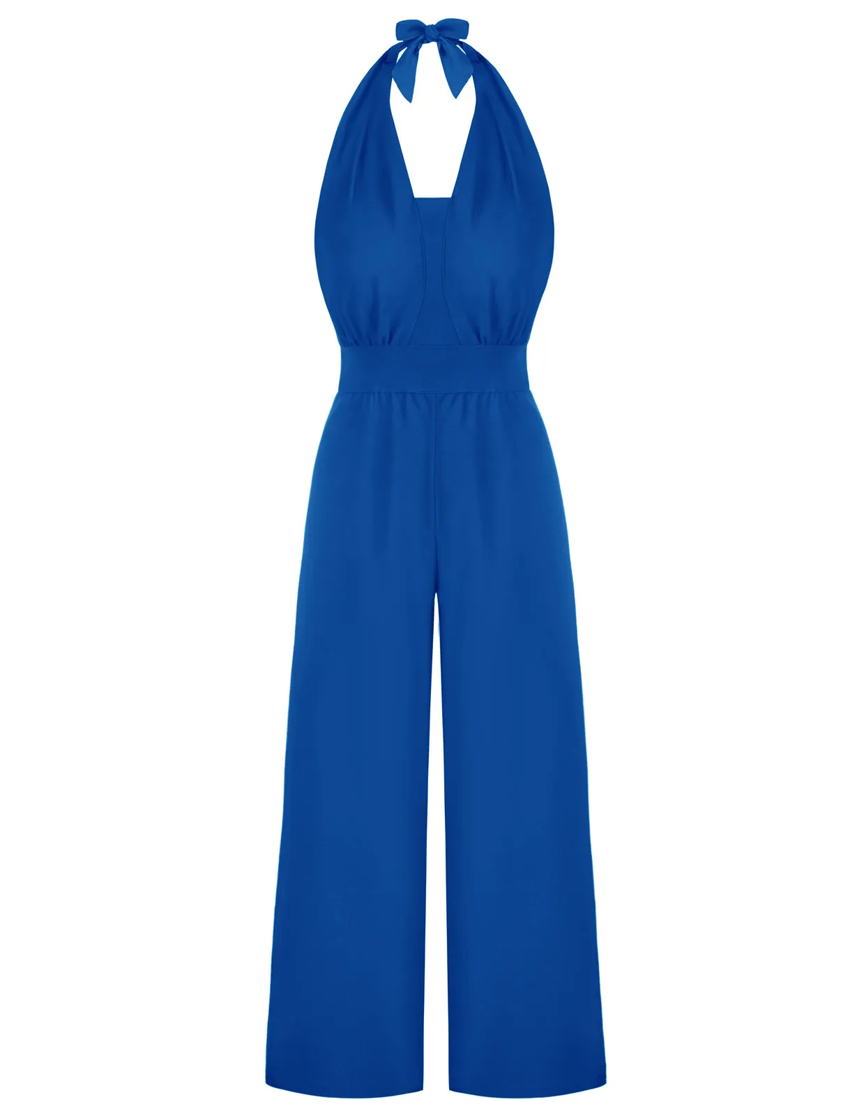 Halter Jumpsuits High Waisted Wide Leg Jumpsuits with Pockets