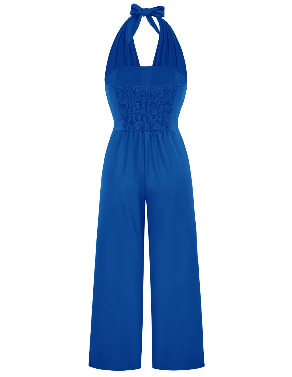 Halter Jumpsuits High Waisted Wide Leg Jumpsuits with Pockets