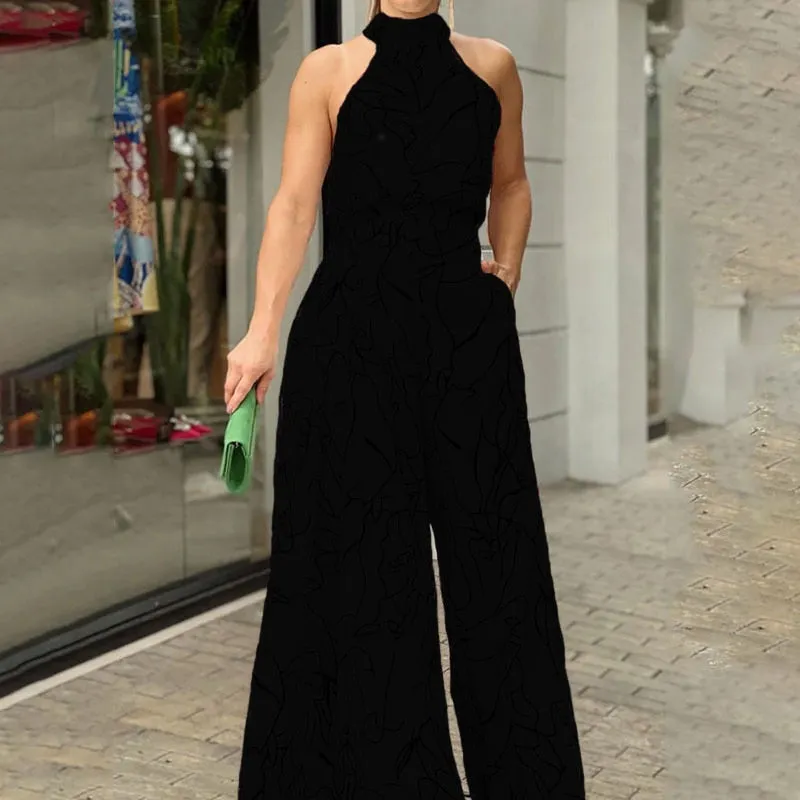 Halterneck Sleeveless Jumpsuit