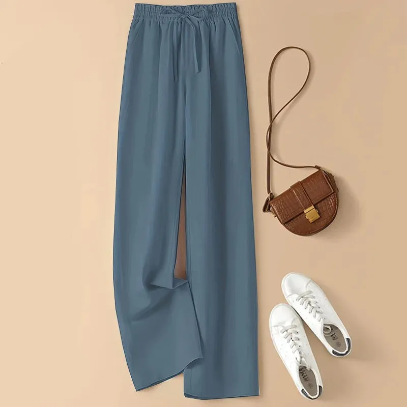 High Waist Thin Loose Straight Casual Trousers