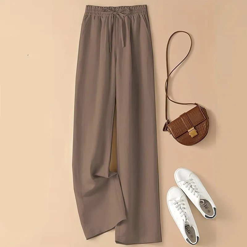 High Waist Thin Loose Straight Casual Trousers