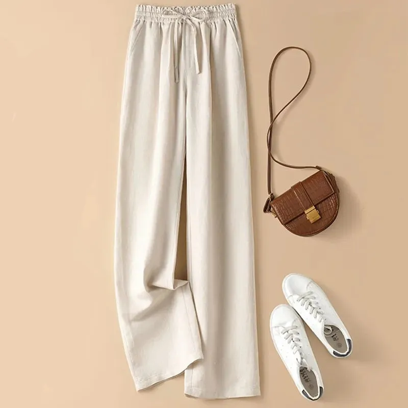 High Waist Thin Loose Straight Casual Trousers