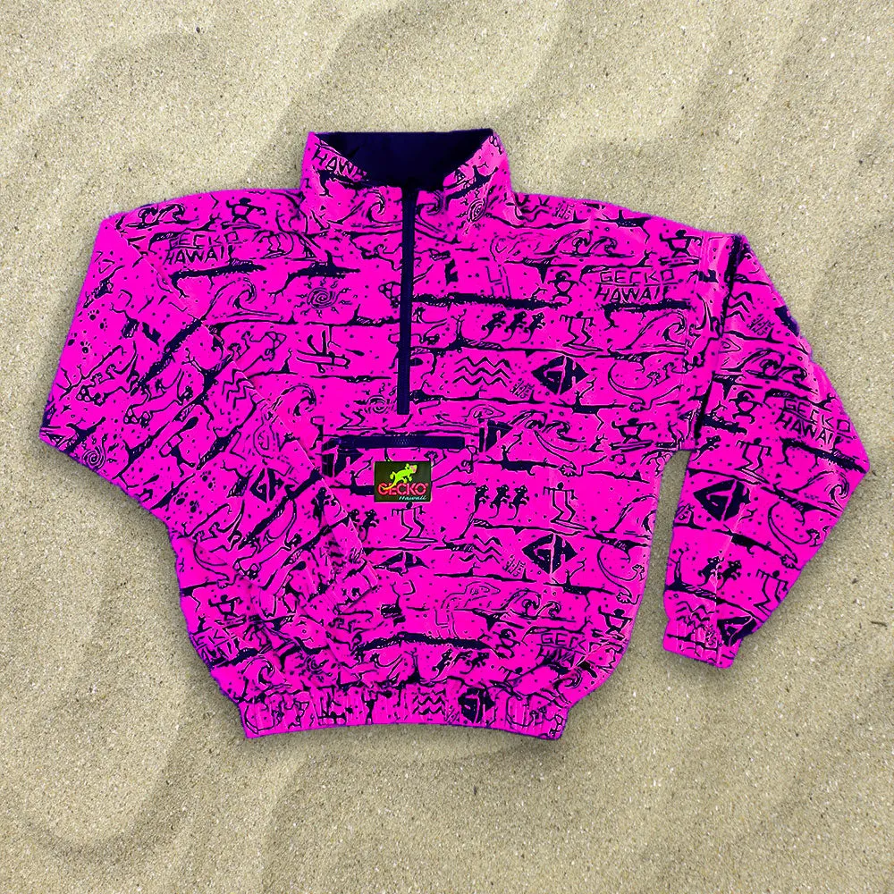 Iconic 1988 Gecko Wall Windbreaker -  Neon Pink