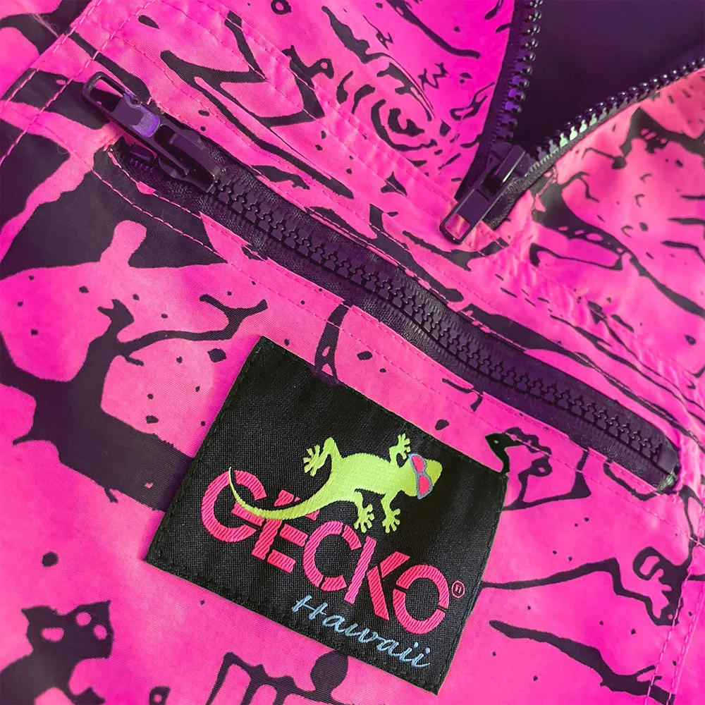 Iconic 1988 Gecko Wall Windbreaker -  Neon Pink