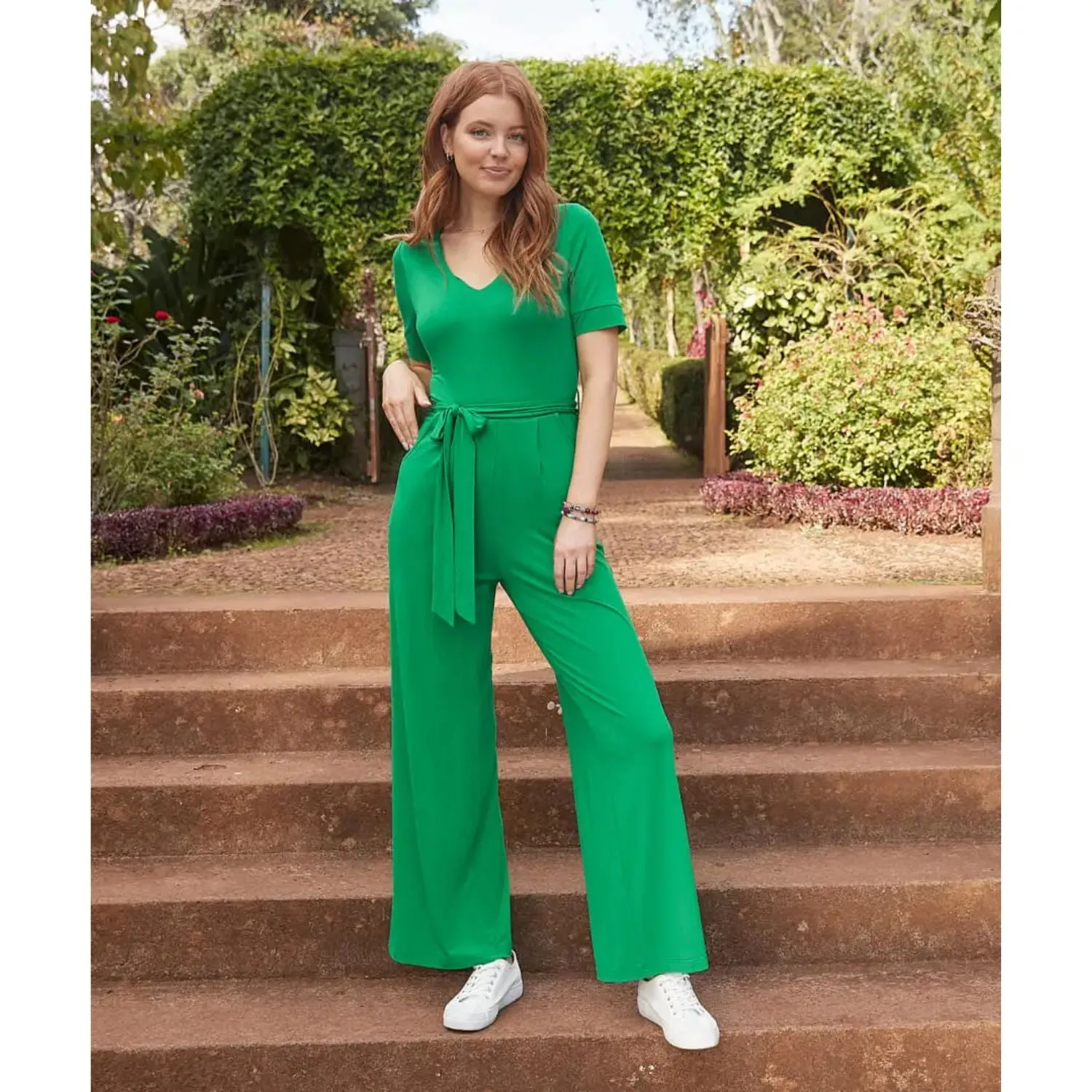 Joe Browns 18 Green Polly Jersey Jumpsuit