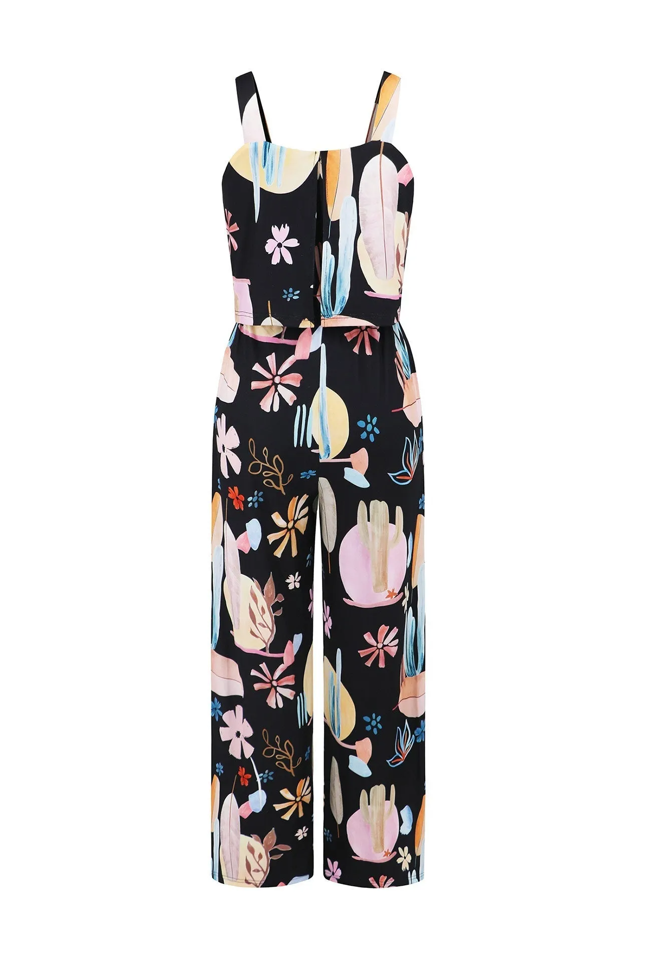 Joskaa Printed Cami Wide Leg Jumpsuits