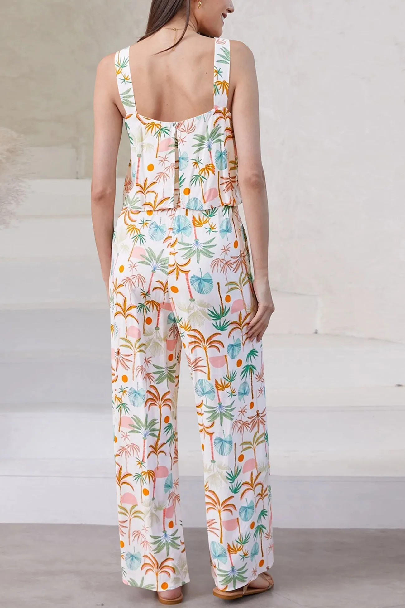 Joskaa Printed Cami Wide Leg Jumpsuits