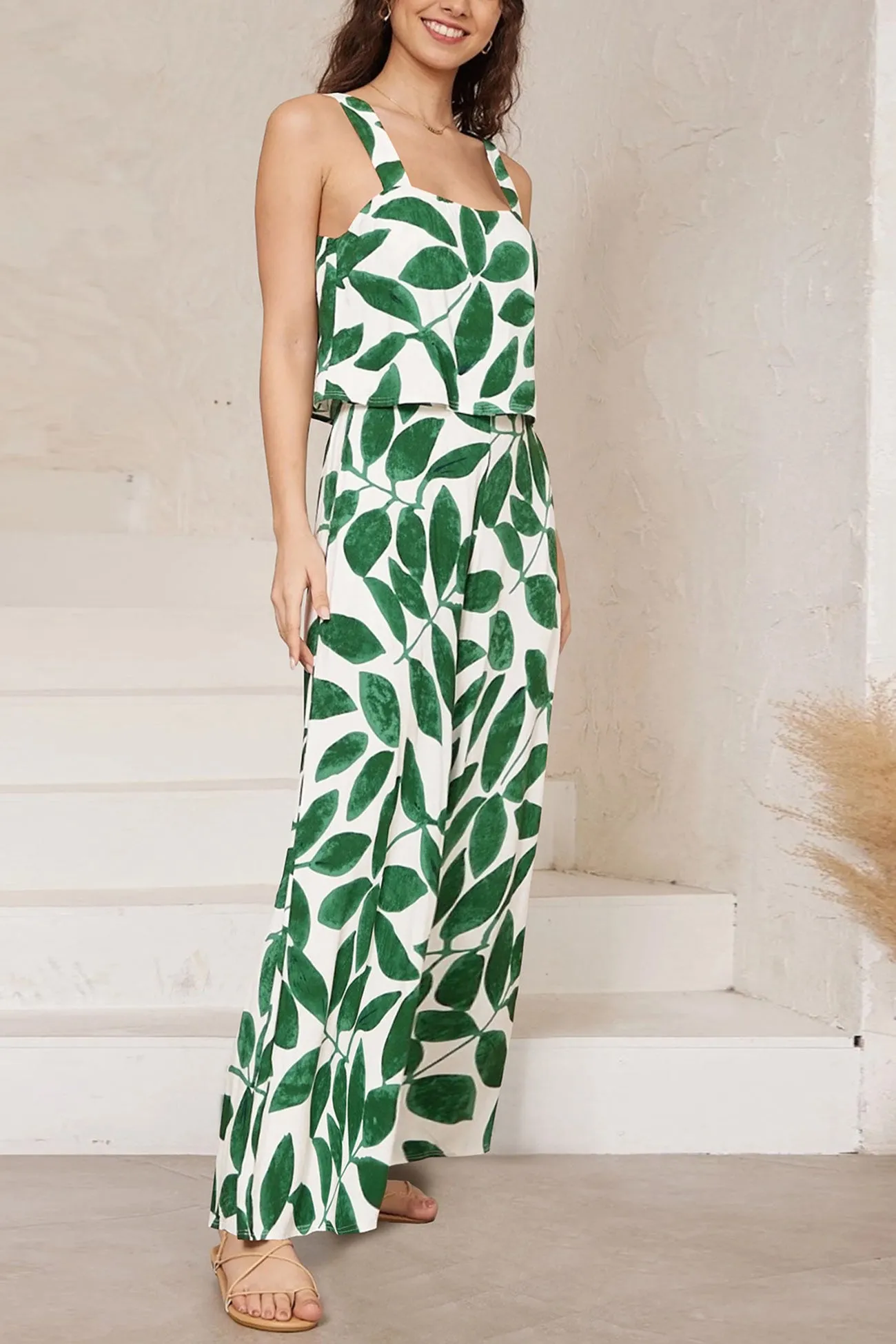 Joskaa Printed Cami Wide Leg Jumpsuits