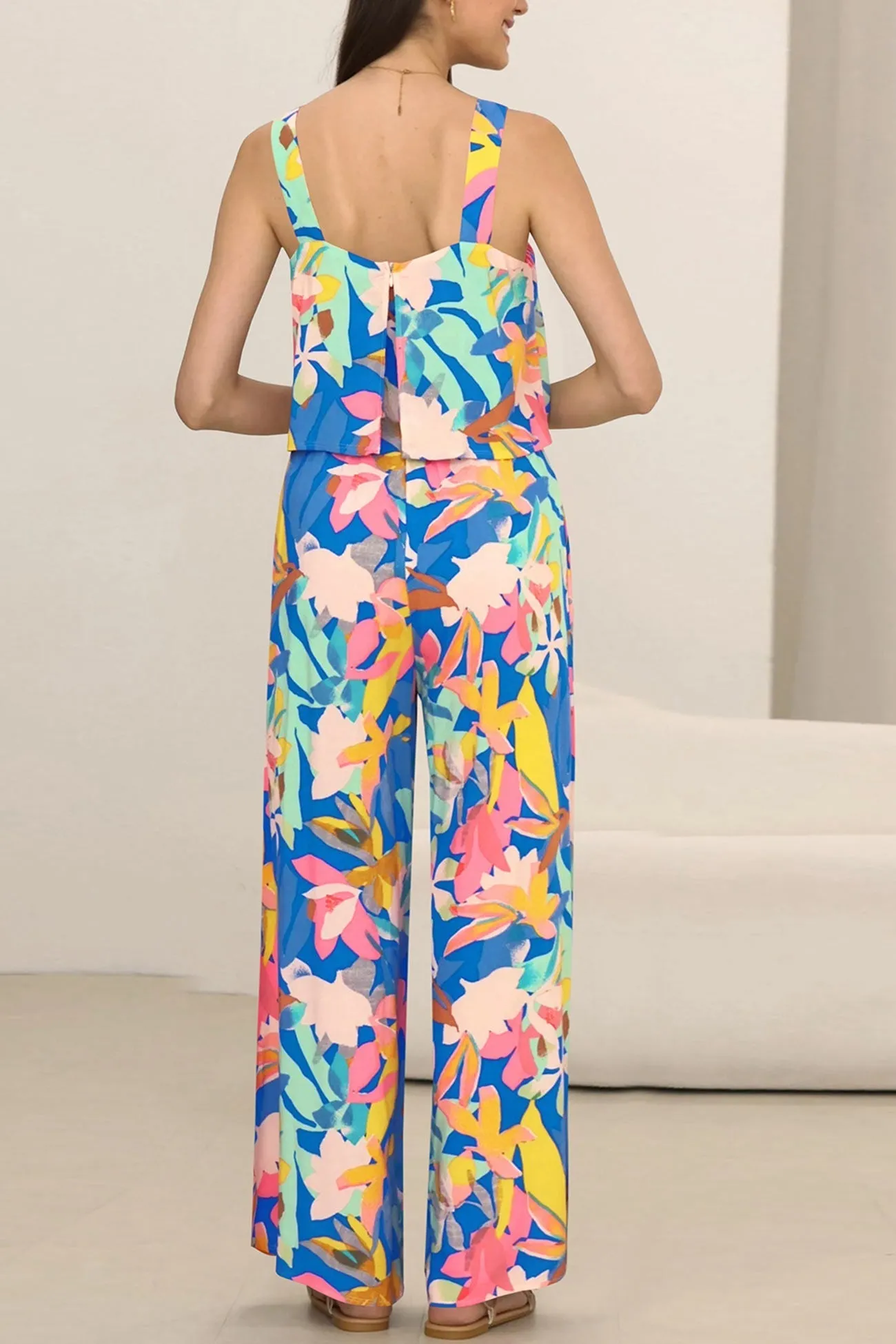 Joskaa Printed Cami Wide Leg Jumpsuits