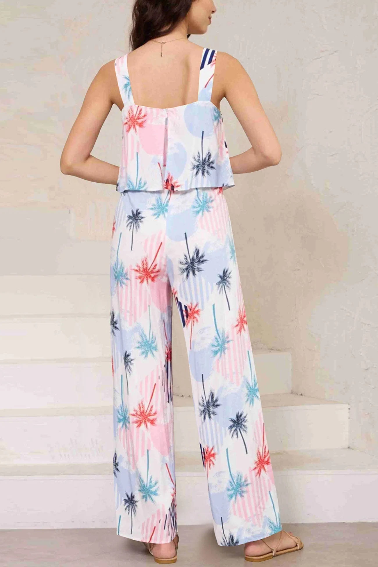 Joskaa Printed Cami Wide Leg Jumpsuits