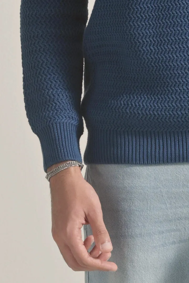 Knitted Sweater - Teal Blue