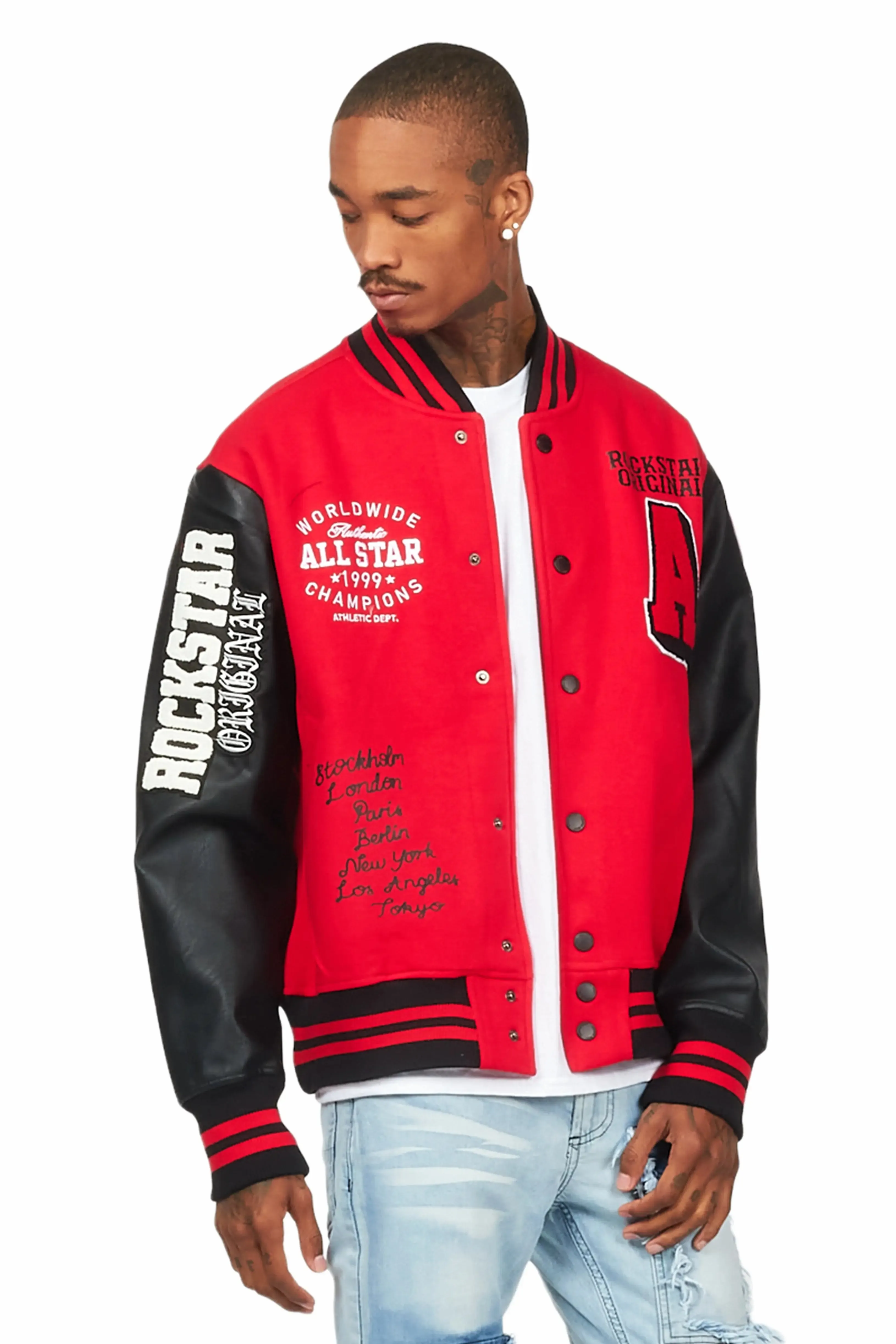 Macall Red Varsity Jacket