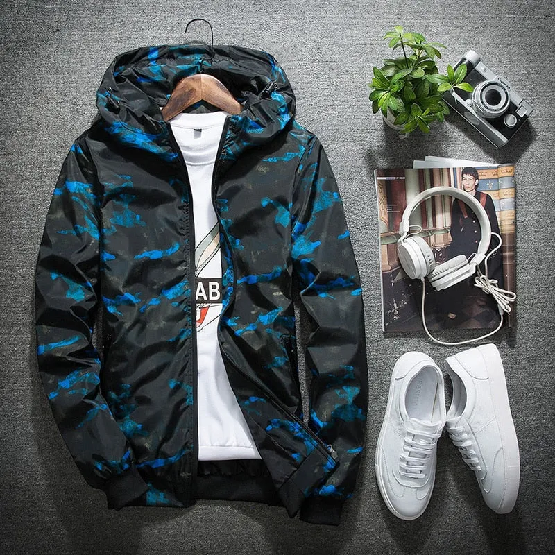 Men's Spring/Autumn Casual Hooded Waterproof Windbreaker