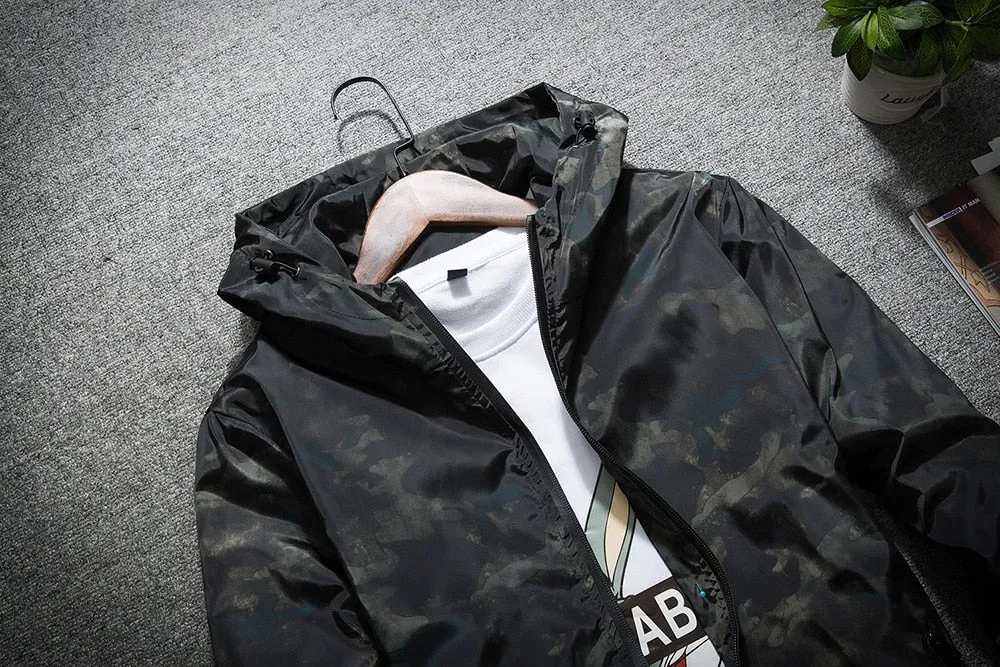 Men's Spring/Autumn Casual Hooded Waterproof Windbreaker