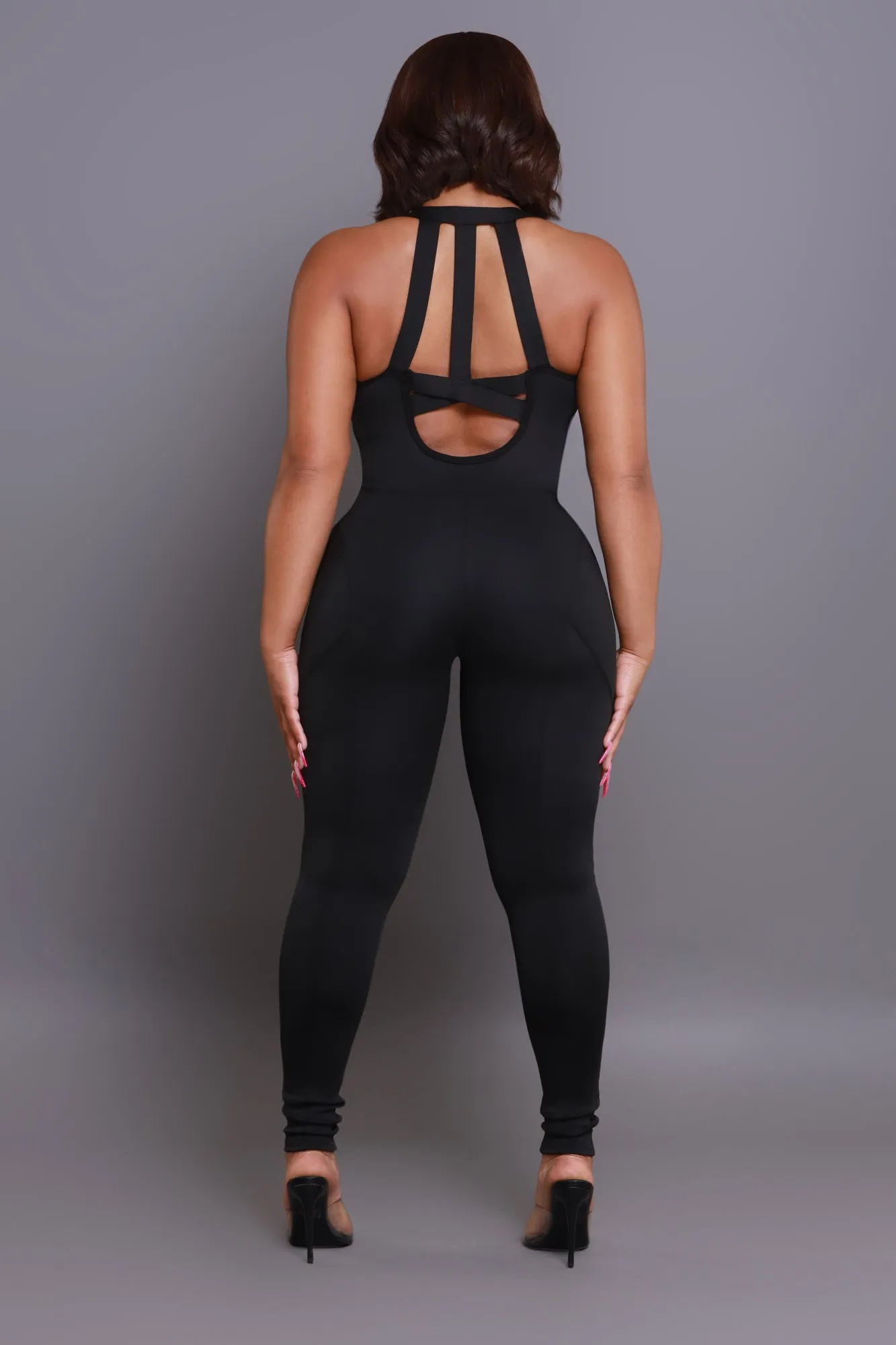 Not Guilty NUW Sleeveless Cross Back Jumpsuit - Black