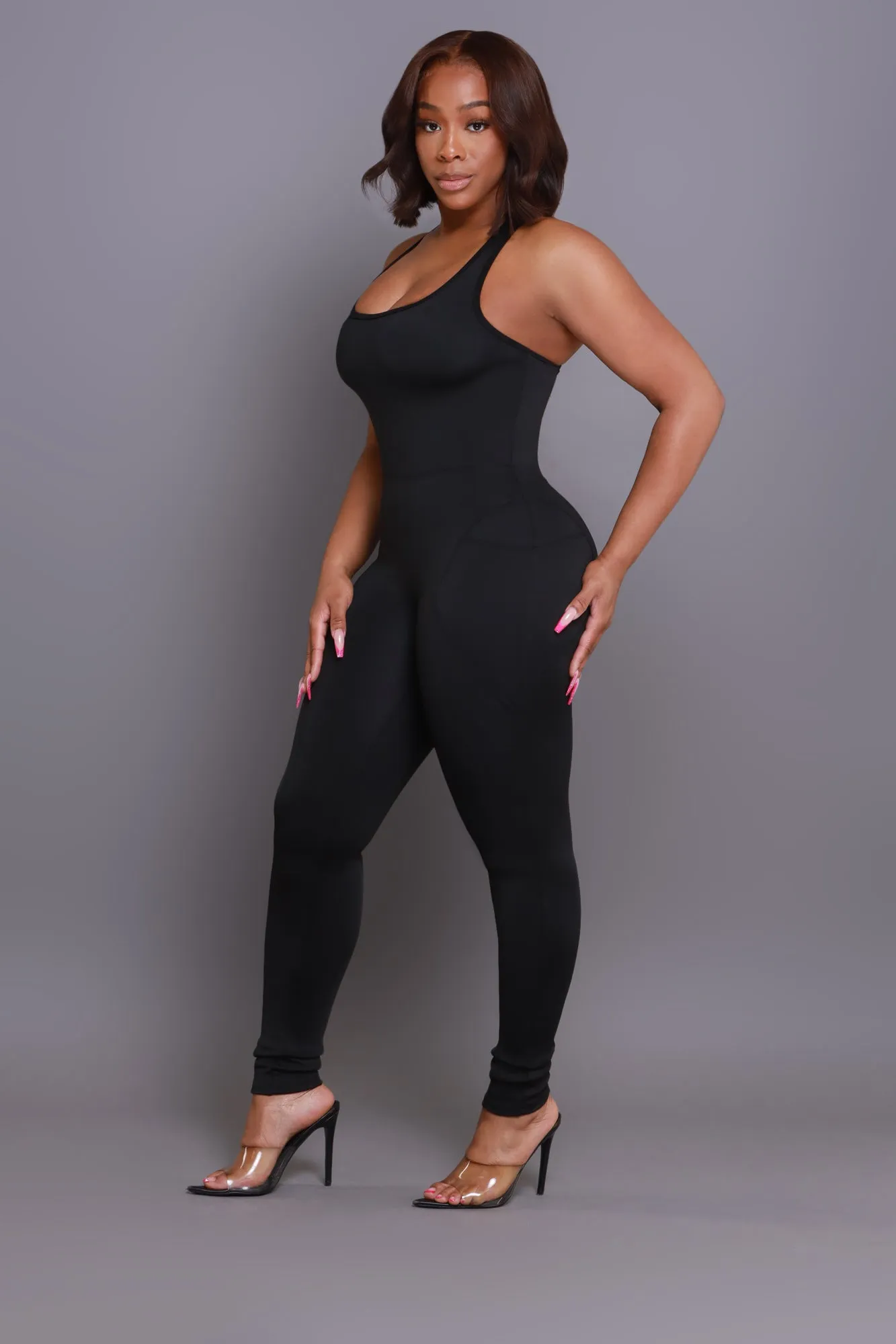 Not Guilty NUW Sleeveless Cross Back Jumpsuit - Black