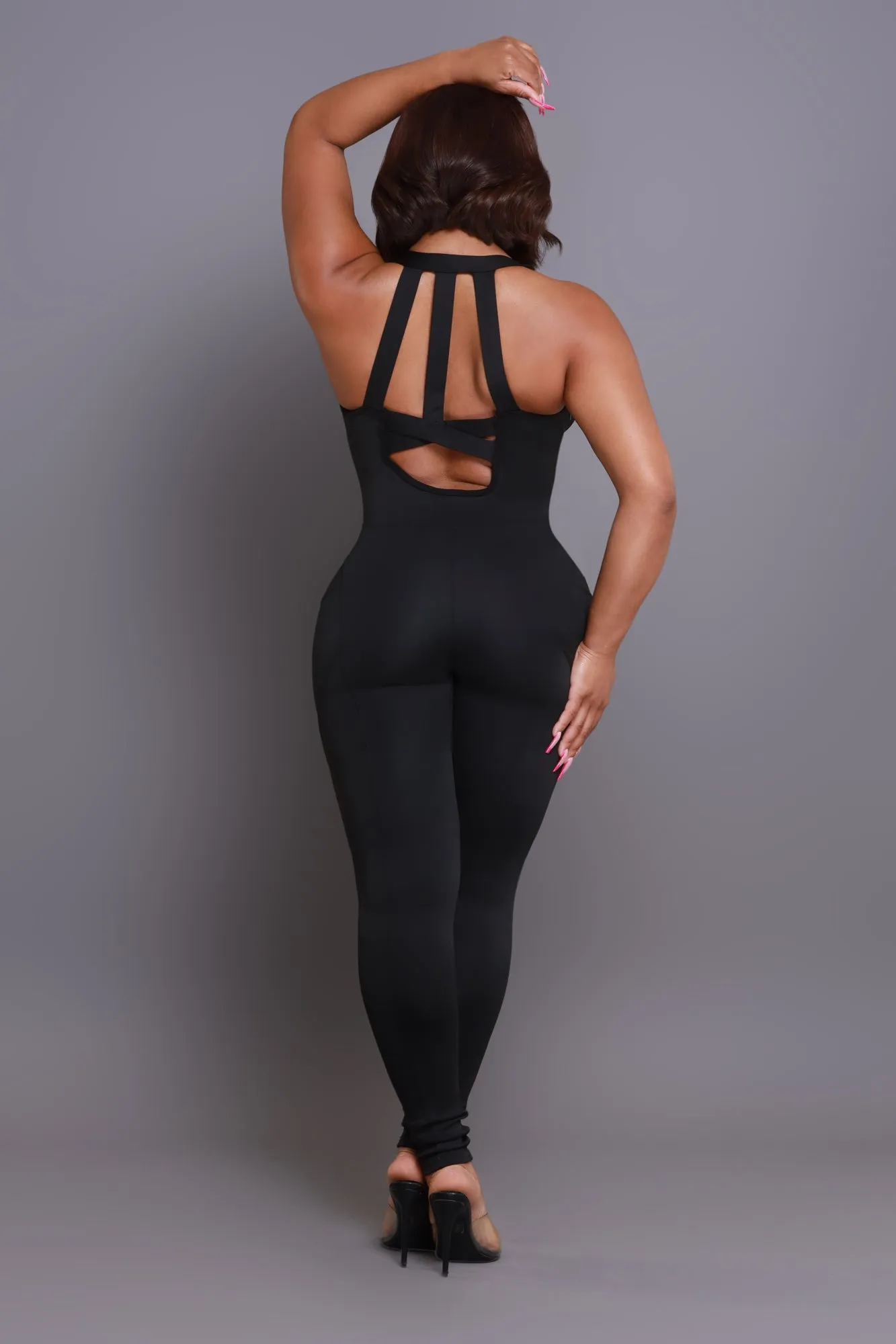 Not Guilty NUW Sleeveless Cross Back Jumpsuit - Black